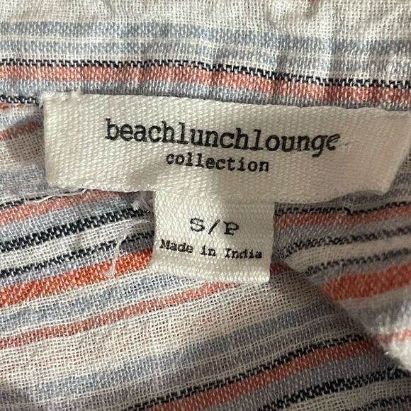 BEACHLUNCHLOUNGE Lightweight, Striped, Sleeveless, Button Down Top, Size S - Picture 3 of 8
